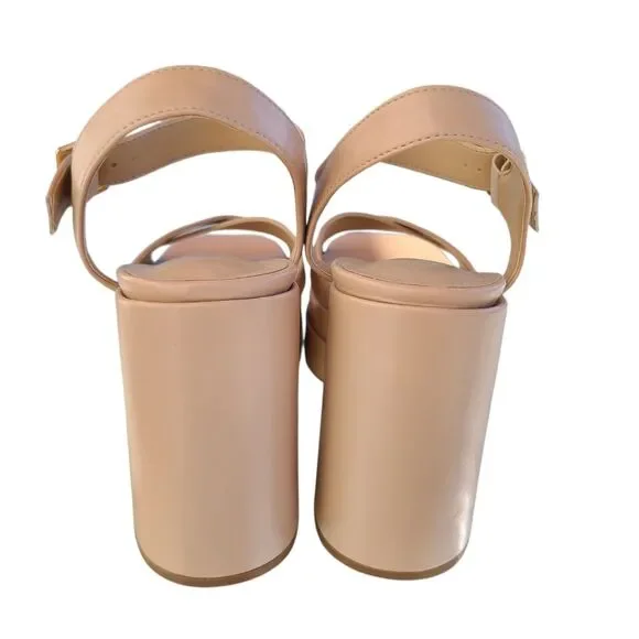 DREAM PAIRS Square Toe Platform Chunky Heel Sandals 8.5 Graduation Wedding Dance - Picture 5 of 10